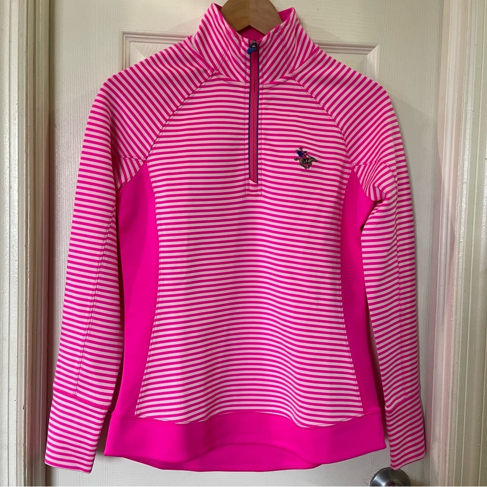 Vineyard Vines Pink and White Striped Turtleneck Sweater